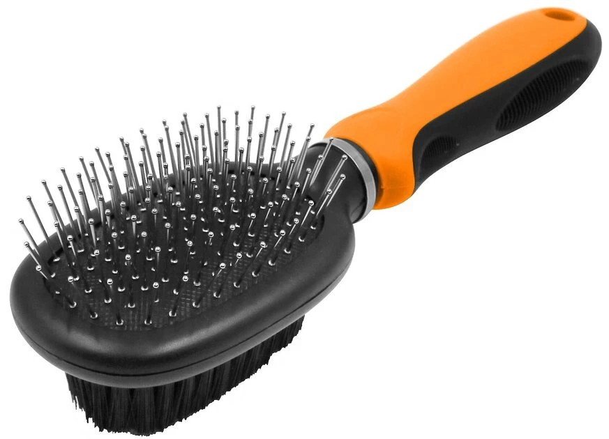 Pet Life Flex Series 2-in-1 Dual-Sided Pin & Bristle Grooming Dog & Cat Brush 2 Pet Life Flex Series 2-in-1 Dual-Sided Pin & Bristle Grooming Dog & Cat Brush - Image 2