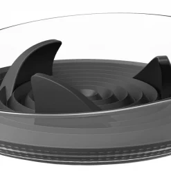 Pet Life Cirlicue Shark Fin Shaped Modern Slow Feeding Dog & Cat Bowl