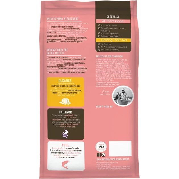 Solid Gold Hund-n-Flocken Lamb, Brown Rice & Pearled Barley Recipe Whole Grain Adult Dry Dog Food 3 Solid Gold Hund-n-Flocken Lamb, Brown Rice & Pearled Barley Recipe Whole Grain Adult Dry Dog Food - Image 3