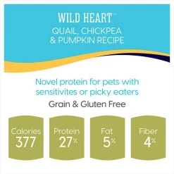 Solid Gold Wild Heart Sensitive Stomach Grain-Free Quail, Chickpea & Pumpkin Dry Dog Food -Pet Life Elegant shop 87522 PT4. SY630 V1565980067