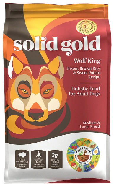 Solid Gold Wolf King Bison & Brown Rice Recipe with Sweet Potatoes Large Breed Adult Dry Dog Food 1 Solid Gold Wolf King Bison & Brown Rice Recipe with Sweet Potatoes Large Breed Adult Dry Dog Food