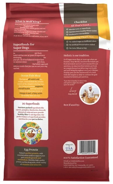 Solid Gold Wolf King Bison & Brown Rice Recipe with Sweet Potatoes Large Breed Adult Dry Dog Food 2 Solid Gold Wolf King Bison & Brown Rice Recipe with Sweet Potatoes Large Breed Adult Dry Dog Food - Image 2