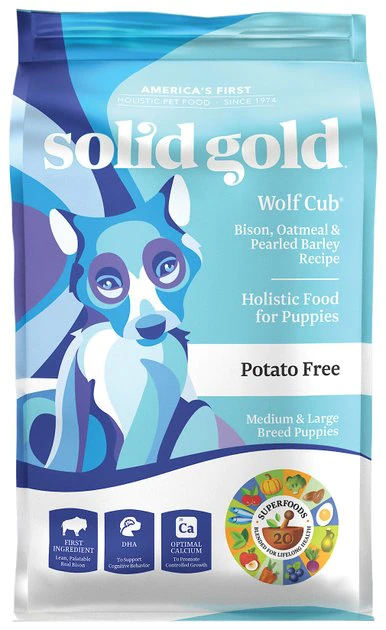 Solid Gold Wolf Cub Bison & Oatmeal Puppy Formula Dry Dog Food 1 Solid Gold Wolf Cub Bison & Oatmeal Puppy Formula Dry Dog Food