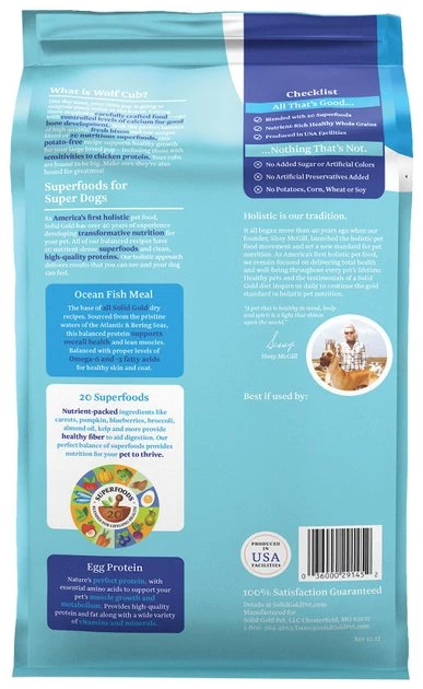 Solid Gold Wolf Cub Bison & Oatmeal Puppy Formula Dry Dog Food 2 Solid Gold Wolf Cub Bison & Oatmeal Puppy Formula Dry Dog Food - Image 2