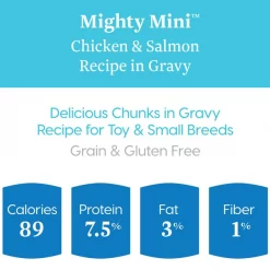 Solid Gold Mighty Mini Chicken, Salmon & Vegetable Recipe in Gravy Grain-Free Small & Medium Breed Dog Food Cups -Pet Life Elegant shop 98695 PT3. SY630 V1543522430