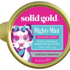 Solid Gold Mighty Mini Chicken, Chickpea & Pumpkin Recipe in Gravy Grain-Free Toy & Small Breed Dog Food Cups
