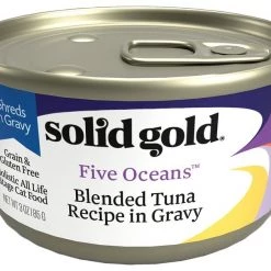 Solid Gold Five Oceans Shreds with Real Tuna Recipe in Gravy Grain-Free Canned Cat Food