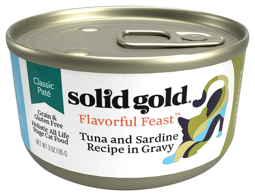 Solid Gold Flavorful Feast in Gravy with Real Tuna & Sardine Grain-Free Canned Cat Food 1 Solid Gold Flavorful Feast in Gravy with Real Tuna & Sardine Grain-Free Canned Cat Food