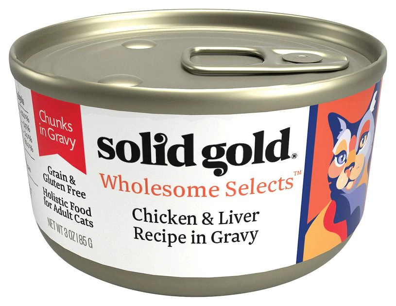 Solid Gold Wholesome Selects with Real Chicken & Liver Recipe in Gravy Grain-Free Canned Cat Food 1 Solid Gold Wholesome Selects with Real Chicken & Liver Recipe in Gravy Grain-Free Canned Cat Food