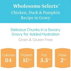 Solid Gold Wholesome Selects with Real Chicken, Duck & Pumpkin Recipe in Gravy Grain-Free Canned Cat Food -Pet Life Elegant shop 99358 PT3. SY630 V1543524458