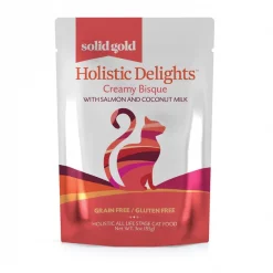 Solid Gold Holistic Delights Creamy Bisque with Salmon & Coconut Milk Grain-Free Cat Food Pouches